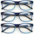 3 Pairs Matte Translucent Classic Reader - Spring Hinge - Unisex Reading Glasses - Vision World