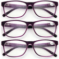 3 Pairs Matte Translucent Classic Reader - Spring Hinge - Unisex Reading Glasses - Vision World