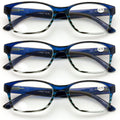 3 Pairs Classic Readers Spring Hinge - Lightweight Unisex Reading Glasses Bold