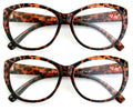 2 Pairs Round Retro Women Reading glasses - Rx Magnified Readers Cateye Vintage - Vision World