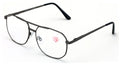 Metal Aviator Reading Glasses - Big Lens - Spring Hinge Square Reader Gold Gun - Vision World