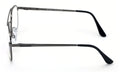 Metal Aviator Reading Glasses - Big Lens - Spring Hinge Square Reader Gold Gun - Vision World
