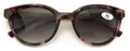 Women Round Progressive Bifocal Reading Sunglasses - No Line - Zero Power On top