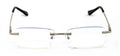 Slim Rimless lightweight metal anti blue light blocking UV reading glasses Clear