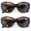 2 Pairs Women Bifocal Reading Sunglasses Reader Glasses Cateye Vintage Jackie O