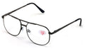 Bifocal Metal Aviator Reading Glasses Big Lens Spring Hinge Square Clear Reader - Vision World