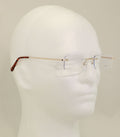 Slim Rimless lightweight metal anti blue light blocking UV reading glasses Clear