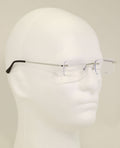 Slim Rimless lightweight metal anti blue light blocking UV reading glasses Clear