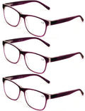 3 Pairs Matte Translucent Classic Reader - Spring Hinge - Unisex Reading Glasses - Vision World