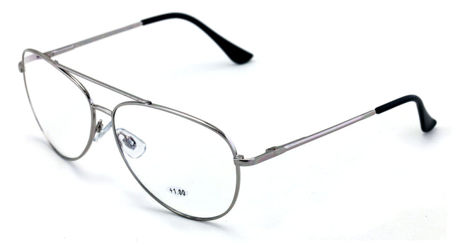 Aviator Progressive Clear Lens No Line Reading Glasses Tri-Focal Reader Spring - Vision World