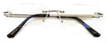 Men Metal Rimless Diamond Cut Anti Blue Blocker UV Reading Glasses - Clear Lens