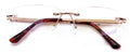 Men Metal Rimless Diamond Cut Anti Blue Blocker UV Reading Glasses - Clear Lens
