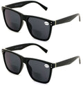 2 Pairs Women Oversized Square BIFOCAL Sunglasses Reader - Outdoor Reading Glass