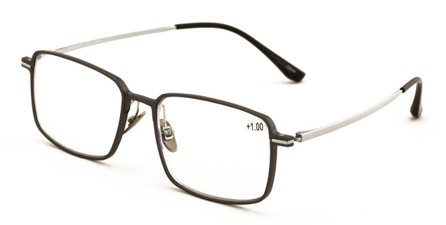 Men Aluminum Optical Frame Wide Fitment Reading Glasses Titanium Temple 144 Ti02