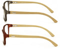 2 Pairs Geniune Bamboo Women Reading Glasses - Fun Color Clear Lens Reader 7015
