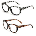 Oversize Women Reading glasses - Magnified Readers Cateye Vintage Jackie Leopard