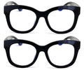 2 Pairs Glasses Blue Light Blocking, UV Computer Readers Reading Bold Eye Clear