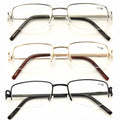 3 New Pairs of Fashion Metal Half Rim Designer Reading Glasses Unisex Smart Read - Vision World