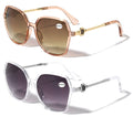 2 Pairs Oversized Women Bifocal Reading Sunglasses Metal Temple LionHead Reader