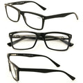 3 Pairs Black Modern Rectangular Reading Glasses Clark Kent Reader TR90 Clear le - Vision World