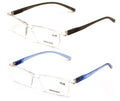 2 Pairs Lightweight Transparent Frame Clear Rectangular Readers Reading Glasses - Vision World