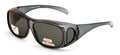Large Polarized Fit Over Glasses Sunglasses 63mm Frame Black Brown Unisex - Vision World