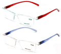 2 Pairs Lightweight Transparent Frame Clear Rectangular Readers Reading Glasses - Vision World