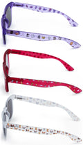 3 Pairs Matte Cat Translucent Fun Kitty Print Reading SunGlasses Tinted reader