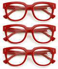 3 Pairs Women Bold Reading Glasses Comfortable Oversized Clear Lens Reader DR07 - Vision World