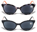 2 Pairs Women Outdoor Reading Sunglasses Full Tinted Reader Glasses Cateye