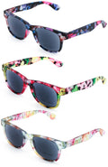3 Pairs Women Floral Mosaic Print Comfortable Classic Reading SunGlasses Tinted - Vision World