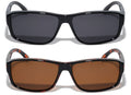 2 Pairs of Rectangular Polarized Fit Over Sunglasses Wear Over Eyeglasses Unisex