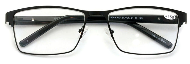Men Reading Glasses - Metal with Plastic Temple Extra Large Reader - 152mm Wide - Vision World