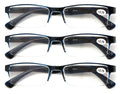 3 Pairs Lightweight Rectangular Unisex Readers Spring Hinge slim Reading Glasses - Vision World