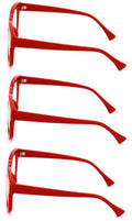 3 Pairs Women Bold Reading Glasses Comfortable Oversized Clear Lens Reader DR07 - Vision World