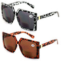 2 Pairs Square Oversize Women BIFOCAL Outdoor Reading Sunglasses Glasses