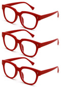 3 Pairs Women Bold Reading Glasses Comfortable Oversized Clear Lens Reader DR07 - Vision World