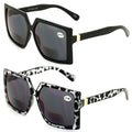 2 Pairs Square Oversize Women BIFOCAL Outdoor Reading Sunglasses Glasses