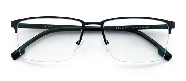 Men Premium Optical Frame Large Head Reading Glasses Half Rim Metal 145MM DRM03