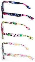 3 Pairs Women Floral Mosaic Print Comfortable Classic Reading SunGlasses Tinted - Vision World