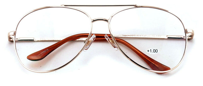 Aviator Progressive Clear Lens No Line Reading Glasses Tri-Focal Reader Spring - Vision World