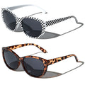 2 Pairs Women Outdoor Reading Sunglasses Oversized - Full Lens Readers Leopard
