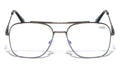 Square Metal Blue Light Blocking Reading Glasses UV Protection Clear Lens Reader