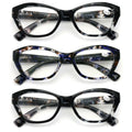 3 Pairs Women's Bold Readers - Translucent Marble Print Reading Glasses - Vision World