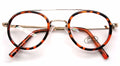 Vintage Inspired Metal Bridge and Temple - Clip-On Look Clear Lens Eye Glasses - Vision World