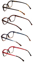 4 Pairs Women 2tone Tortoise Reading Glasses Lightweight Clear Lens Reader ZT110