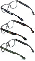 3 Pairs Matte Military Camouflage Comfortable Classic Reading Glasses Reader Clr
