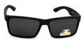 Men Matte Black Soft Polarized Sunglasses Rectangular UV400 Protection Biker - Vision World