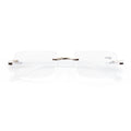 Rimless Rectangular Lightweight Clear Lens Reading Glasses with Storage Case