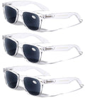 3 Pairs Classic 80's Reading Sunglasses - Tinted Reader - Not Bifocal - Unisex